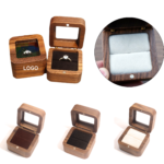Lightweight Mini Square Wooden Ring Gift Box