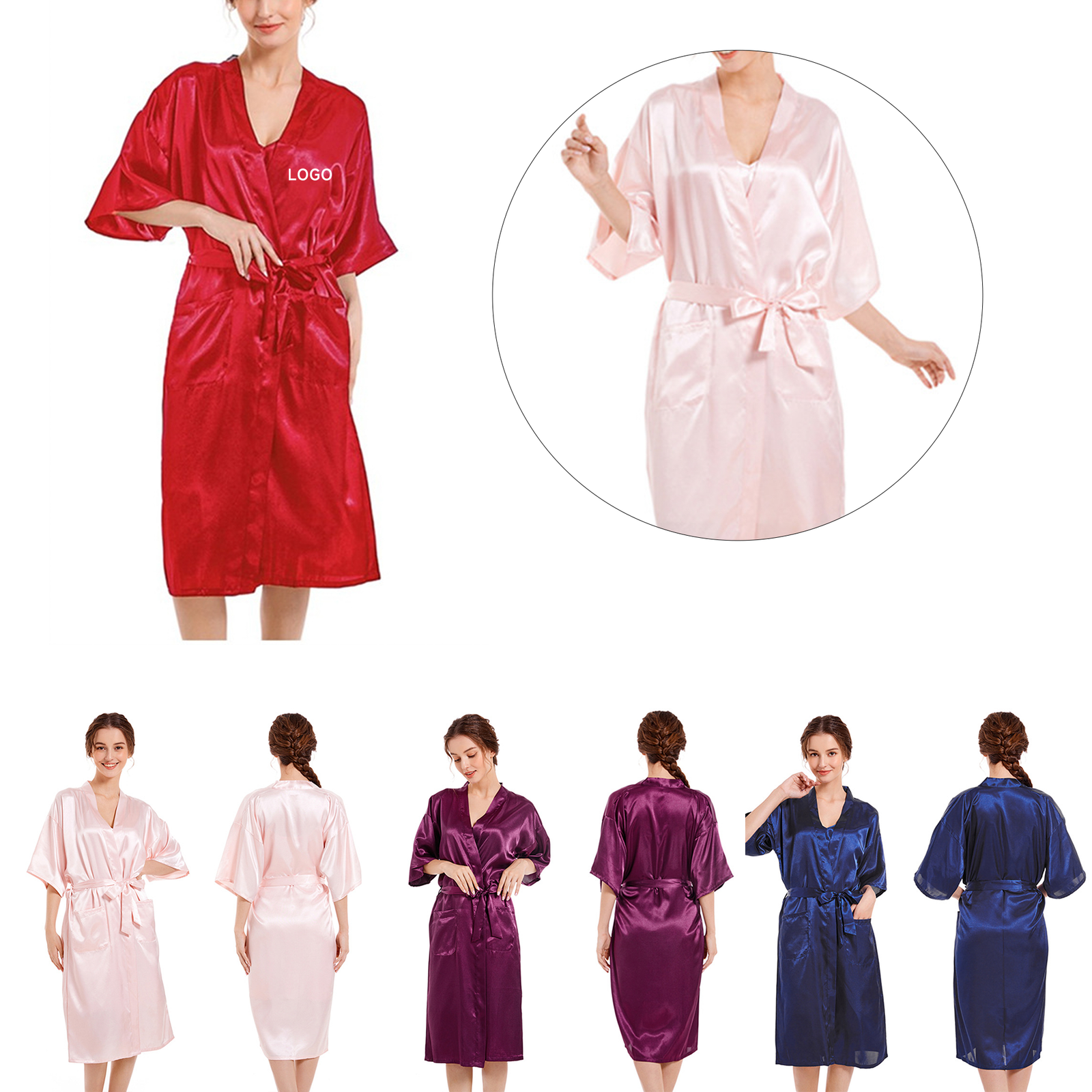 0 (1) Satin Robe - Image 1