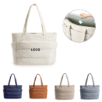 Puffy Lightweight Tote Bag With Compartment