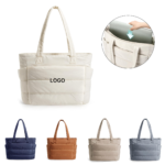 Puffy Lightweight Tote Bag With Compartment