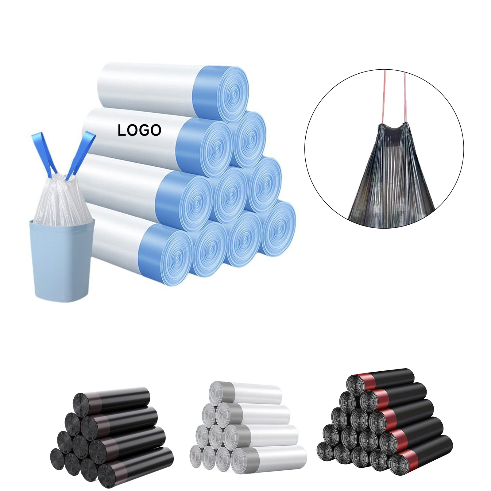 0 (1) Drawstring Trash Bag - Image 1