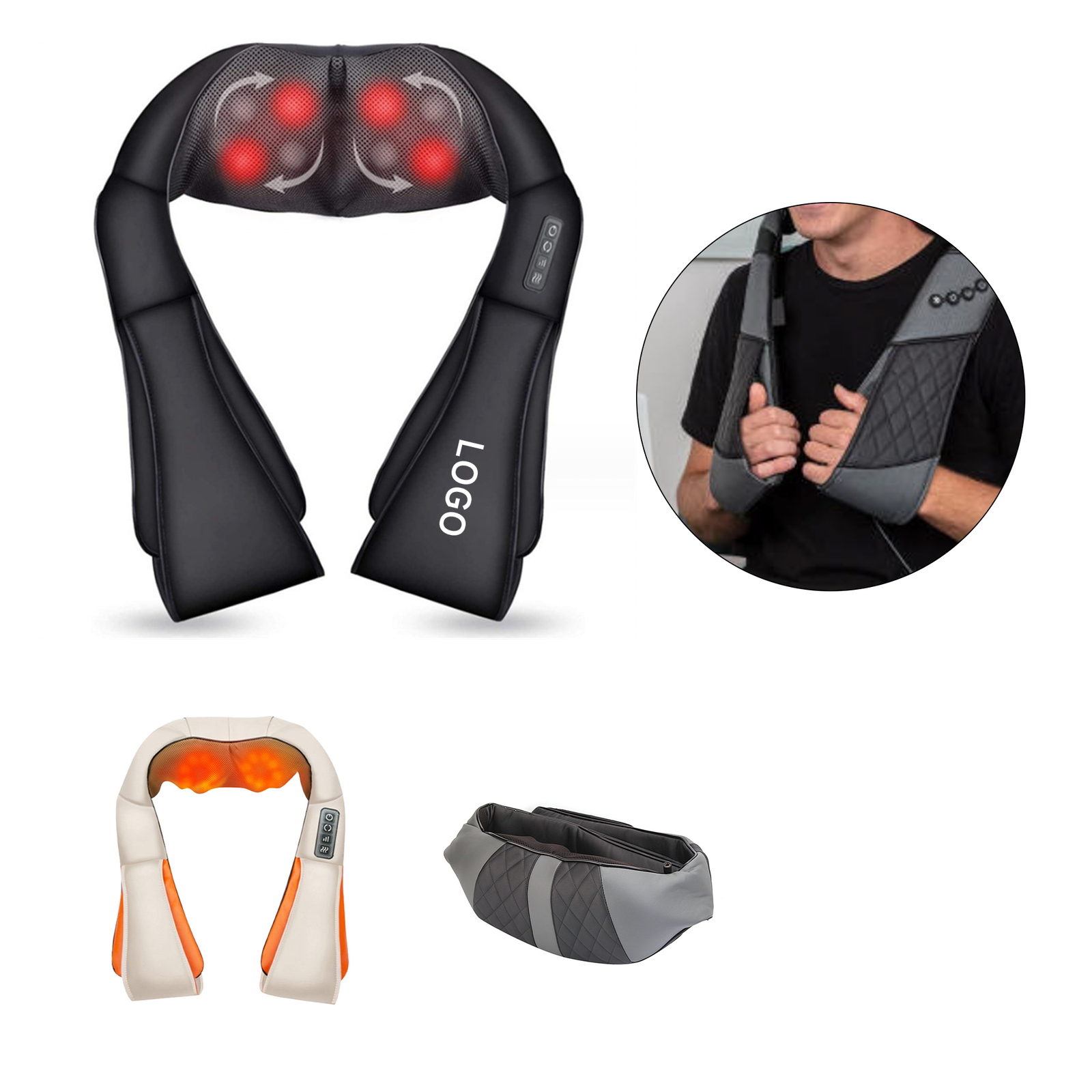 0 (1) Neck Shoulder Back Massager With Heat - Image 1