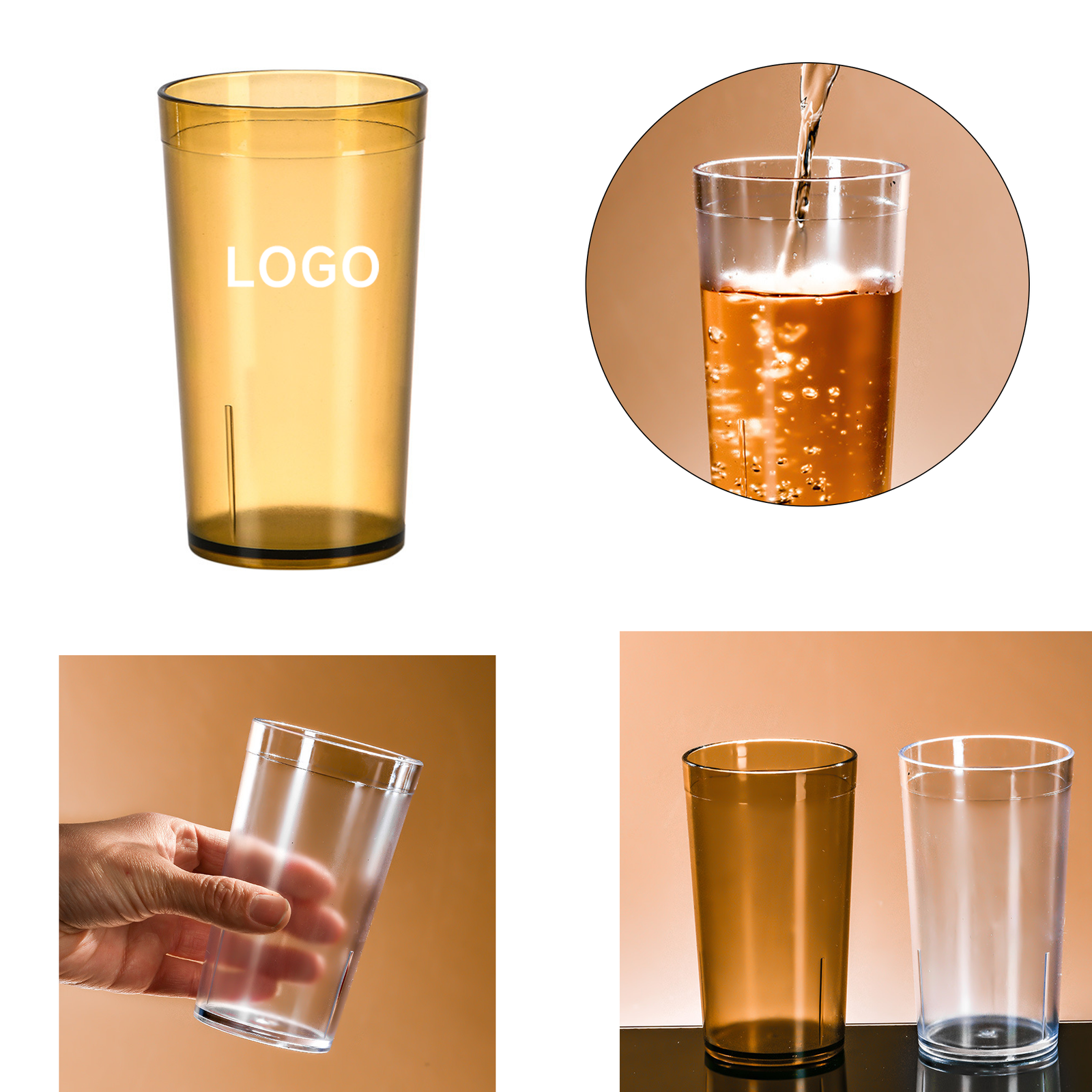 0 (1) 17oz Acrylic Plastic Reusable Tumbler - Image 1