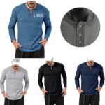 Mens Henley Long Sleeve Shirt