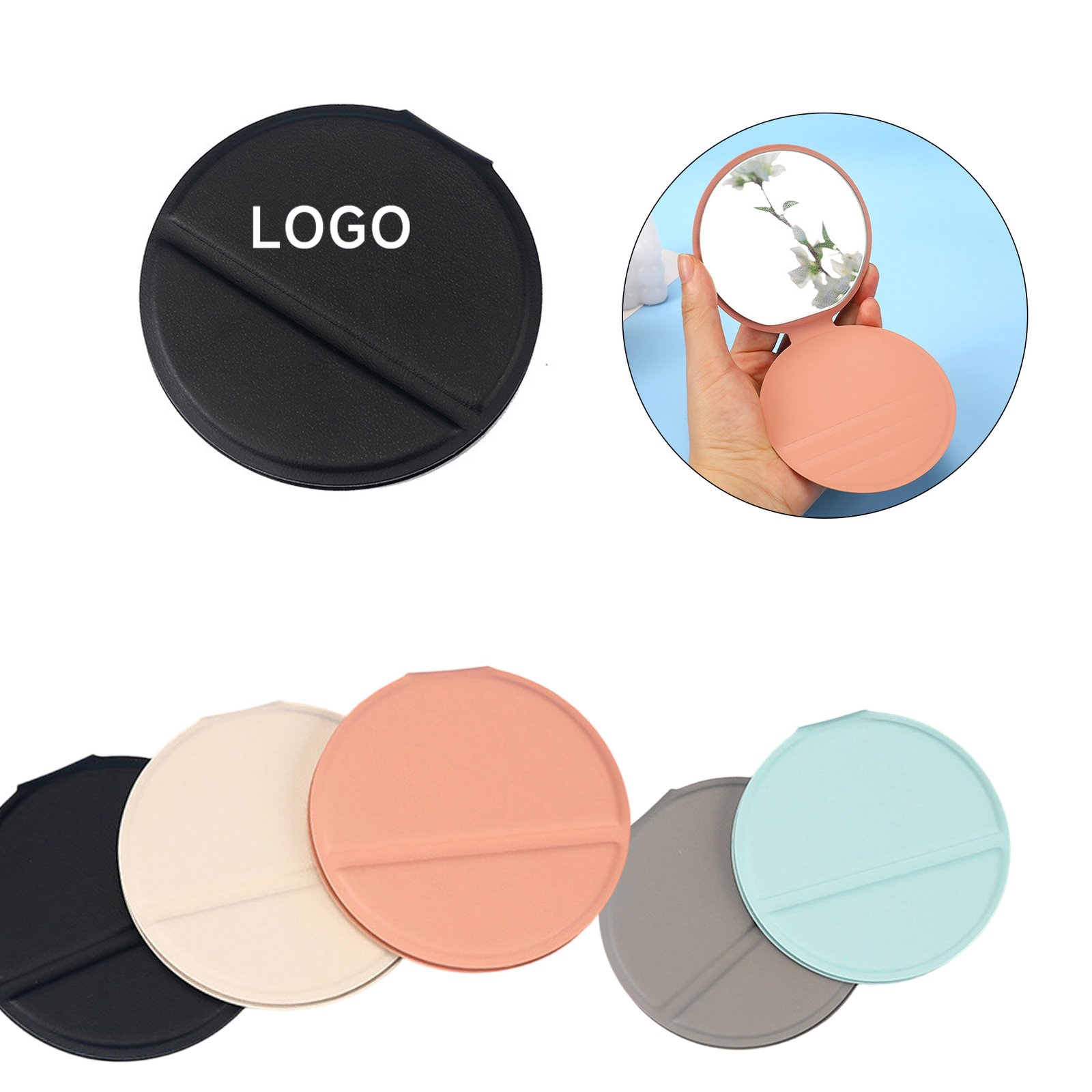 1 (1) Round Folding Small Mirror - Image 1