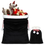 Santa Gift Bags with Drawstring - Image 3