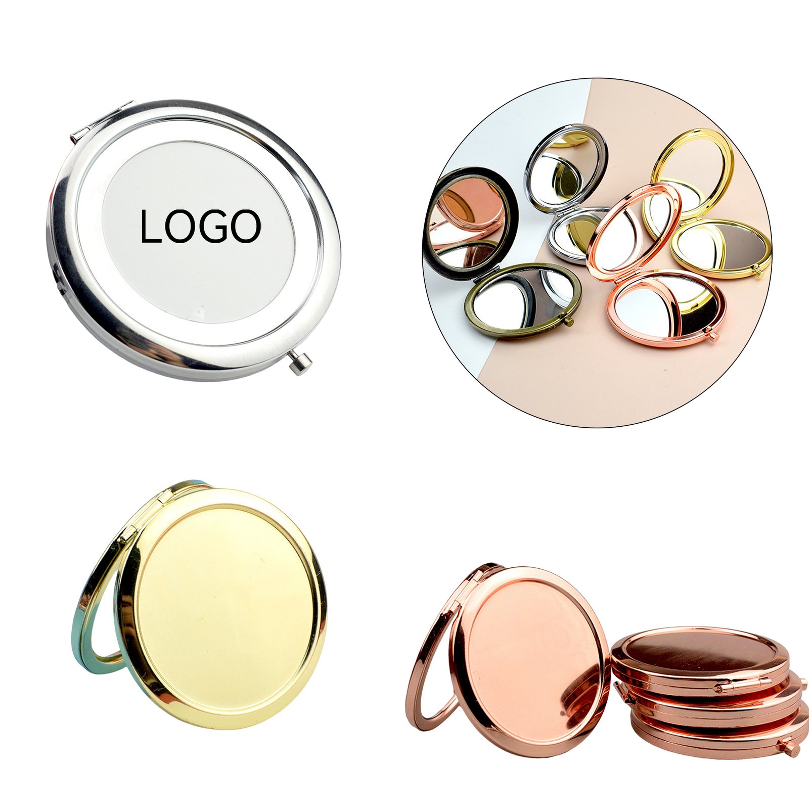 1 (2) Mini Mirror Bulk Round Double Sides - Image 1