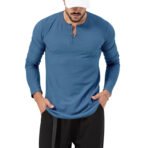 Mens Henley Long Sleeve Shirt - Image 4