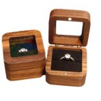 Lightweight Mini Square Wooden Ring Gift Box - Image 5