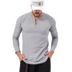 Mens Henley Long Sleeve Shirt - Image 6