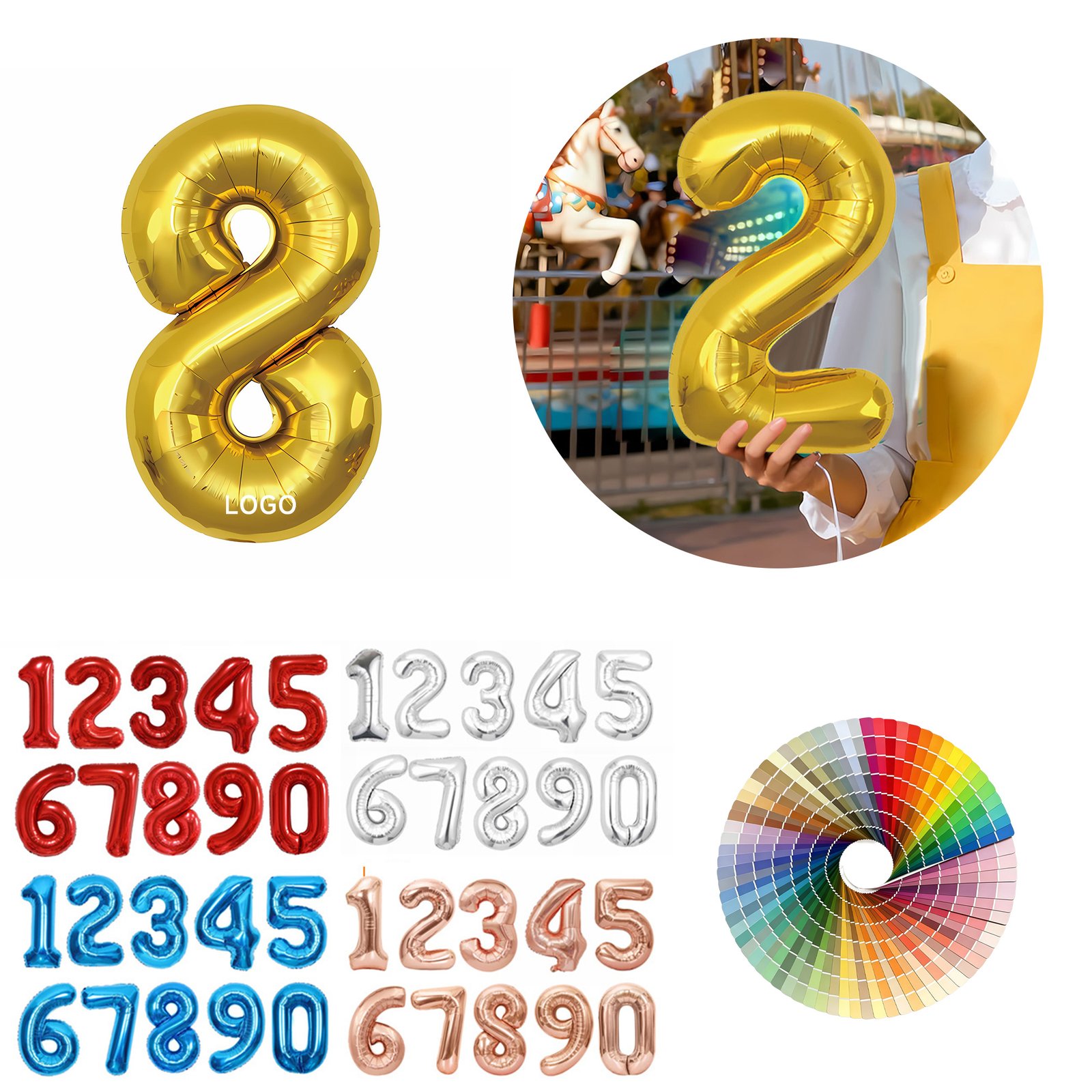 45665 Digit Shaped Mylar Balloon - Image 1