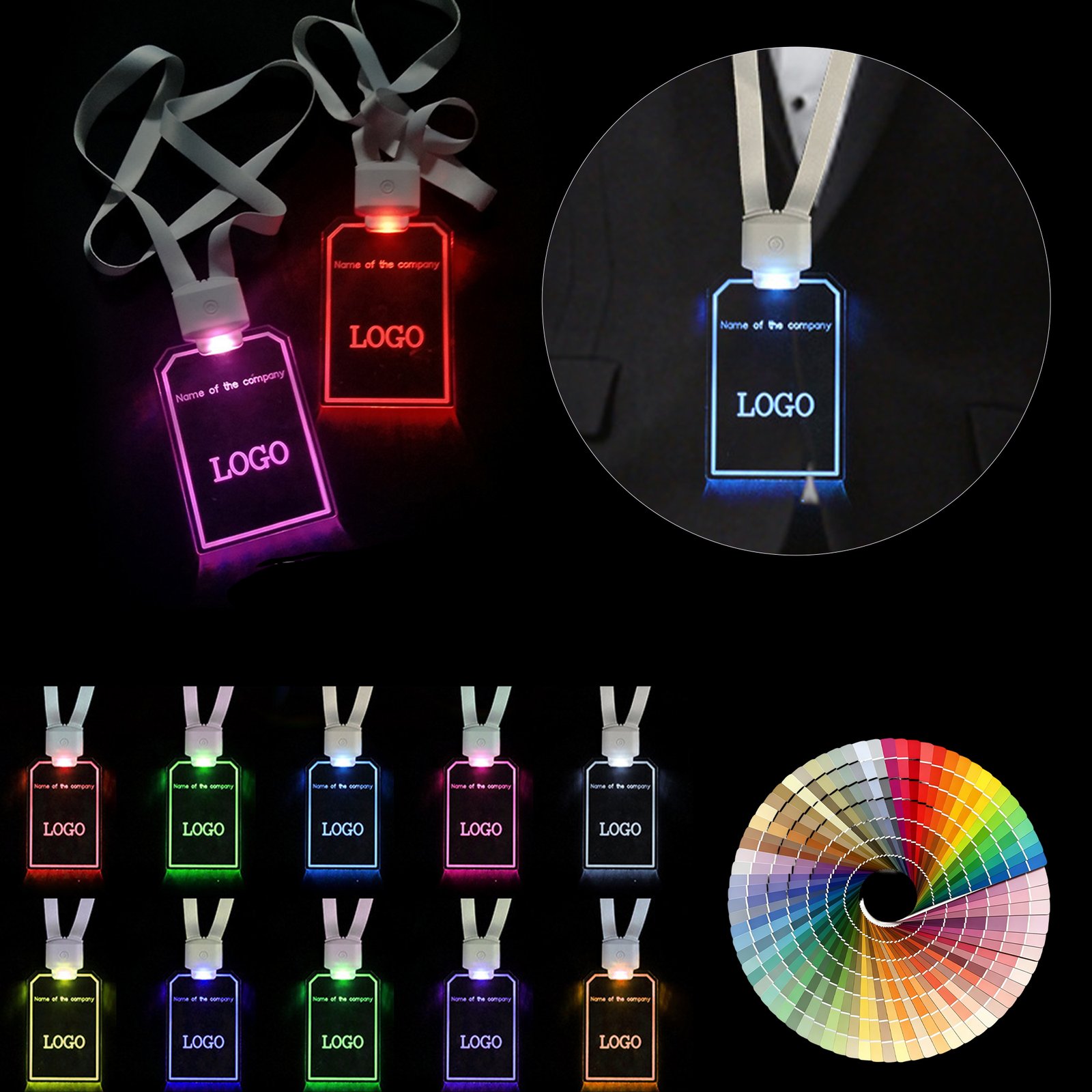 4878 Remote Control Led Light Up Work Id Card - Image 1