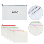 Multipurpose Canvas Color Zippered Pencil Case