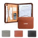 Faux Leather Portfolio Organizer Binder Ring