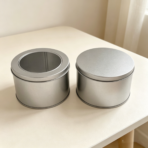 Round Window Tin Can Metal Storage Box - Image 4